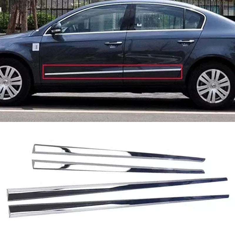 Car Side Door Moldings Bright Strips Rear Bumper Trim Chrome Strip For VW Volkswagen Passat B6 2006 2007 2008 2009 2010 2011