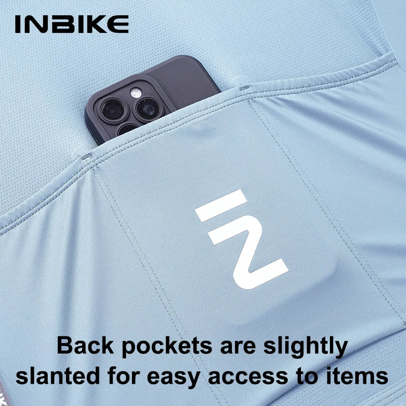 INBIKE New Summer Cycling  Jersey Women Lightweight Bicycle Clothing MTB Jersey with Pockets Quick Dry Bike Riding Shirt Clothes