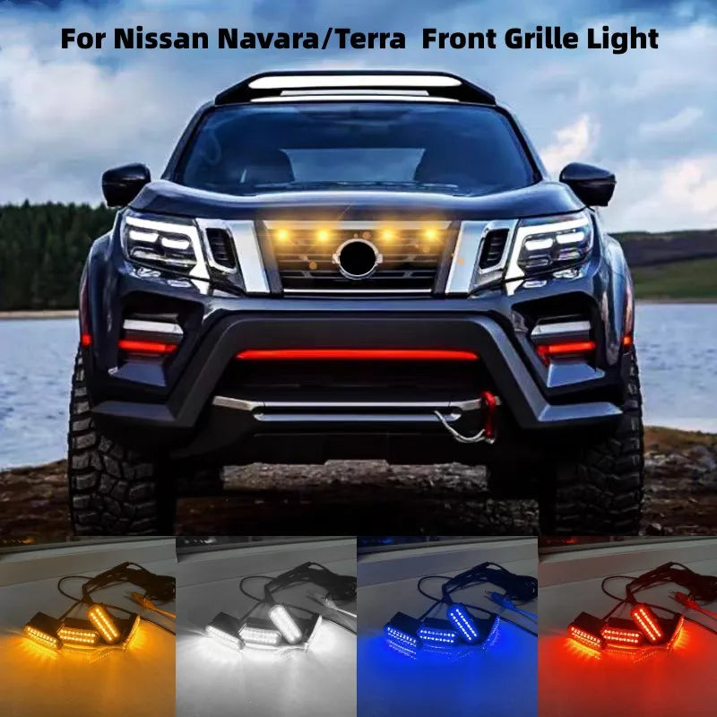 18LED Front Grille Light For Nissan Navara/Terra Car Daytime Running Light Wheel Eyebrow Lamp For Pickup Offroad 12V