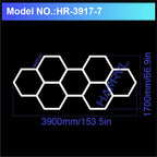Hexagon LED lighting for Garage Barbecue Shop Barbershop Gym Bar Car Detailing Showroom 4S Workshop Ceiling Light Honeycomb Tube