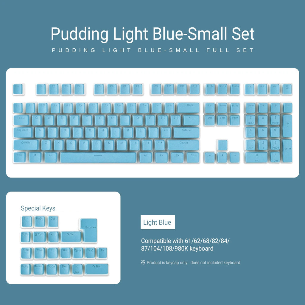 129 Keys Pudding Keycaps OEM Profile PBT Double Shot Keycap For Mx Switch Mechanical Keyboard ISO Layout RGB backlit Key Caps