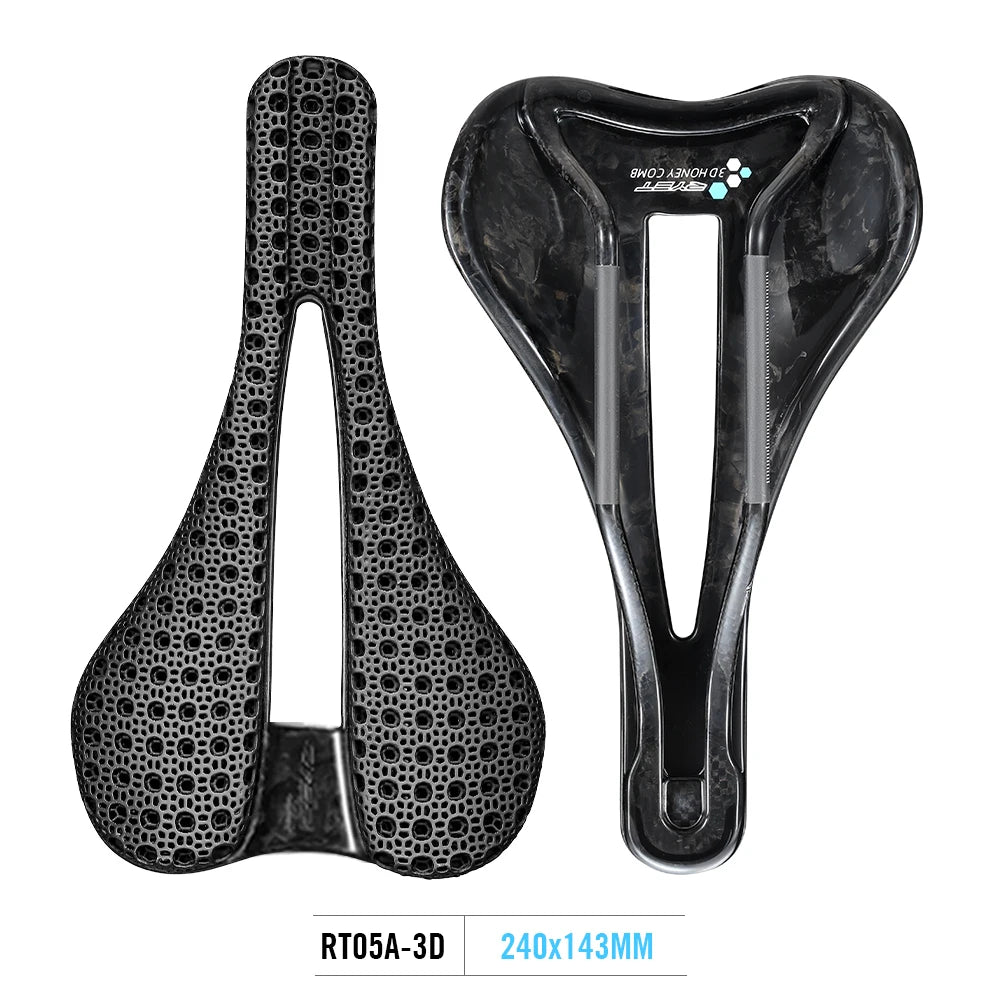 RYET 3D Printed Carbon Bike Saddle 240x143mm/155mm 7x9mm Rails Superlight