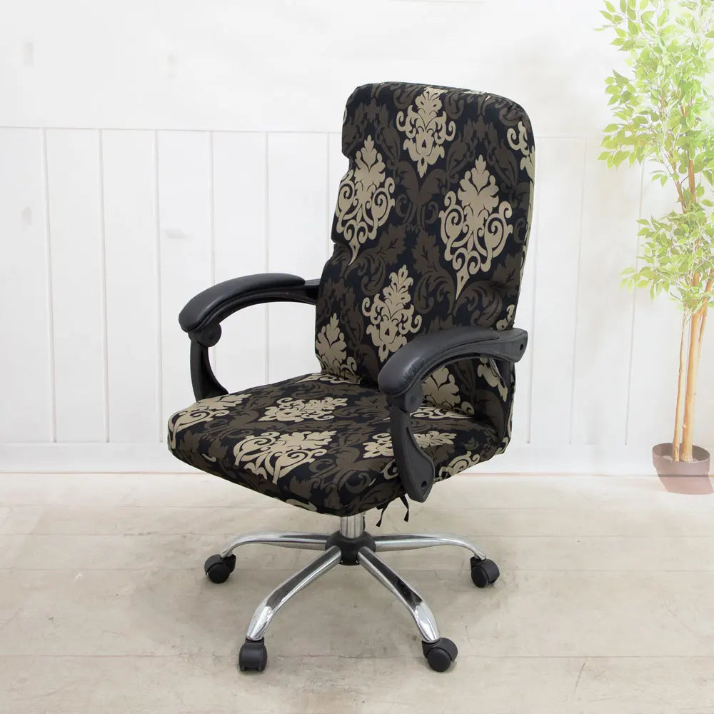 Elastic Rotating Office Chair Cover With Back Anti-dirty Computer Seat Case Spandex Gaming Chairs Slipcover for Armchair