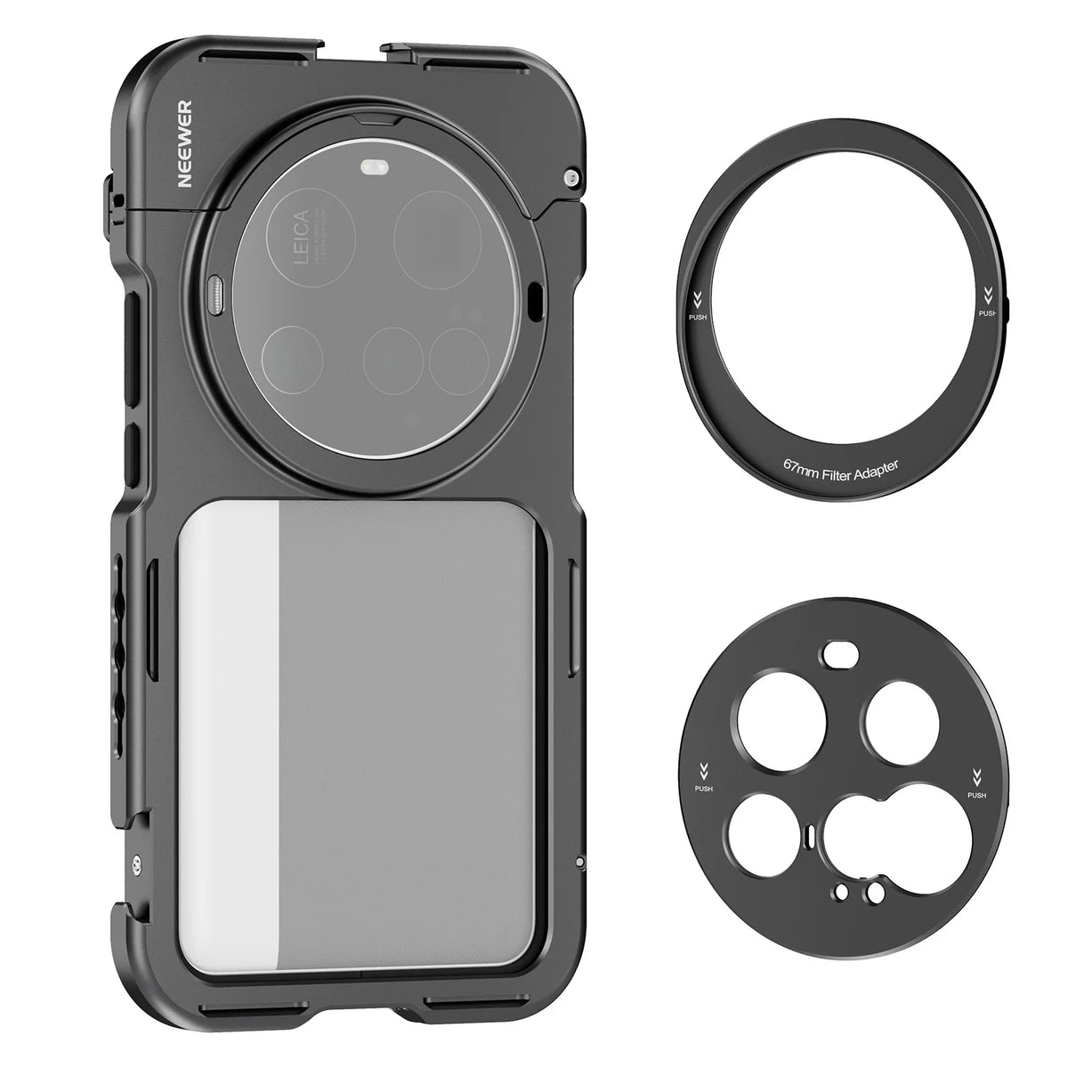 NEEWER Phone Cage Case Quick Release Video Rig Case Phone Stabilizer Holder For Xiaomi 15 Ultra with 67mm Filter Adapter