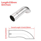 X Autohaux 51mm ID Inlet Turn Down Exhaust Tip T304 Stainless Steel Mandrel Bend Elbow Tube 230mm Length 125 Degree for Car