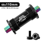 Ceramic Bearing Bicycle Bottom Bracket 68*103 107 110 113 119 122mm Square Titanium Axle Road Mountain Bike Central Axis BB Sets
