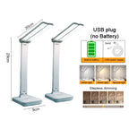 USB Desk Lamp 3 Levels Dimmable Touch Night Light USB Rechargeable Eye Protection Foldable Table Lamp For Bedroom Bedside Desk
