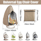 Waterproof Patio Hanging Egg Chair Cover Windproof Swing Egg Chair Cover Egg Chair Slipcover With Zipper and Adjustable Hem Cord