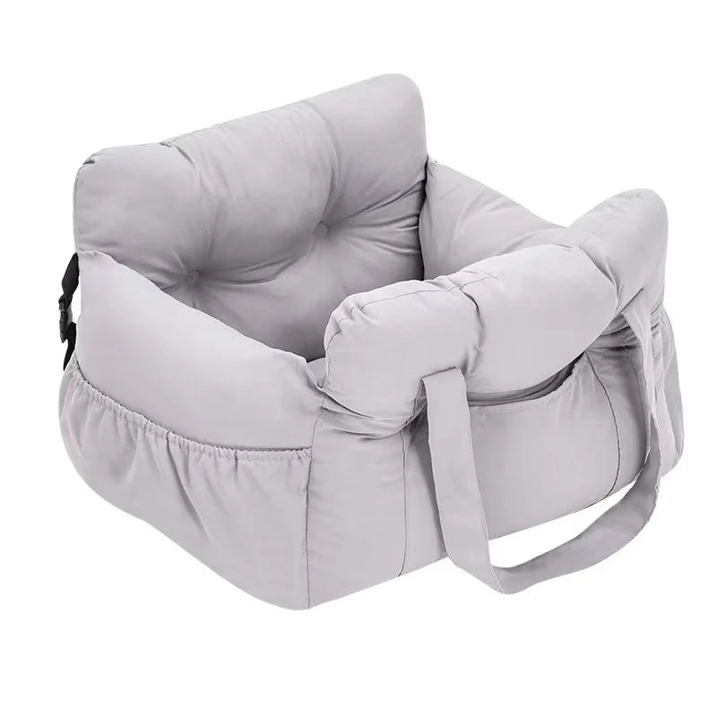 Dog Car Seat with Safety Belt - Non-Slip Pet Car Bed for Small Dogs, Washable Travel Carrier with Secure Straps for Safe Car