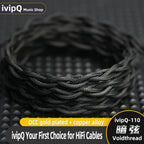 ivipQ-110 Voidthread Black Nylon HiFi Earphone Cable High Purity OCC Gold Plated+Copper Ally 4.4mm 2Pin 0.78 MMCX Audio IEM Wire