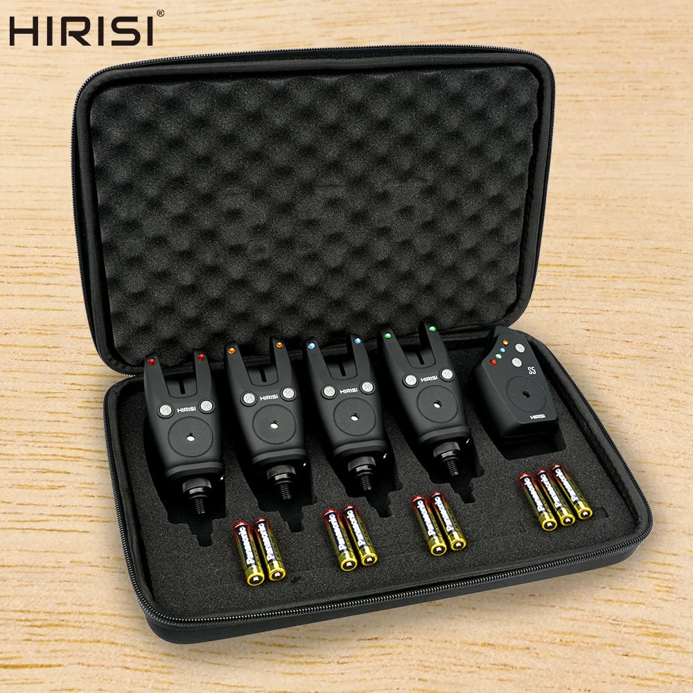 Hirisi Wireless Carp Fishing Alarm Set Waterproof, Fishing Bite Alarms Fishing Bite Indicator Fishing Accessories S5