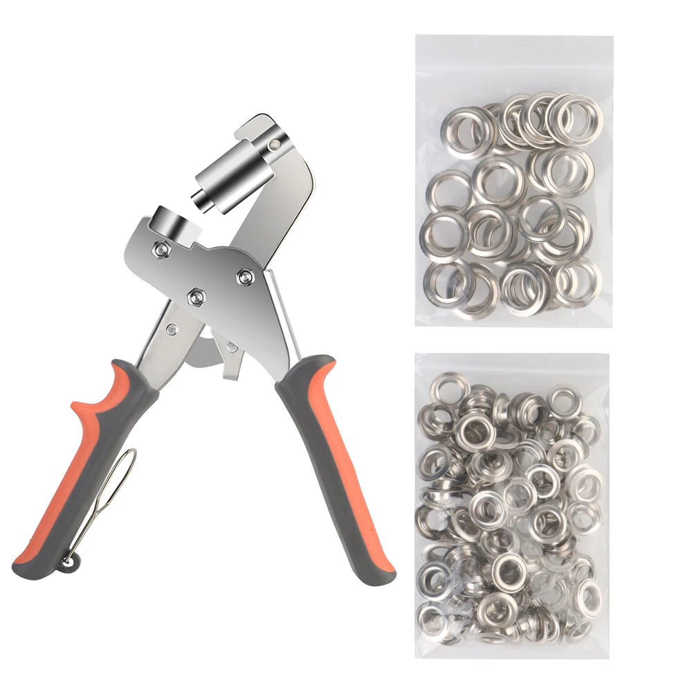Handheld Hole Punch Eyelet Installation Tool 3/8 Inch 10mm Grommet Eyelet Plier Kit Metal Air Hole Rivet Plier