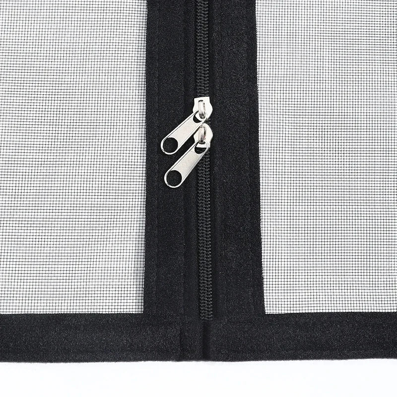 Black, Customized size，Window mesh with zipper Self-adhesive zipper,mosquito nets for windows anti mosquito window door curtain