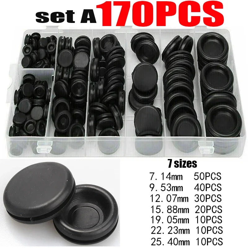 170/200/400pcs Rubber Grommet Assortment Firewall Hole Electrical Wire Grommet Gasket Kit for Wire Plug and Cable 7-25mm o ring