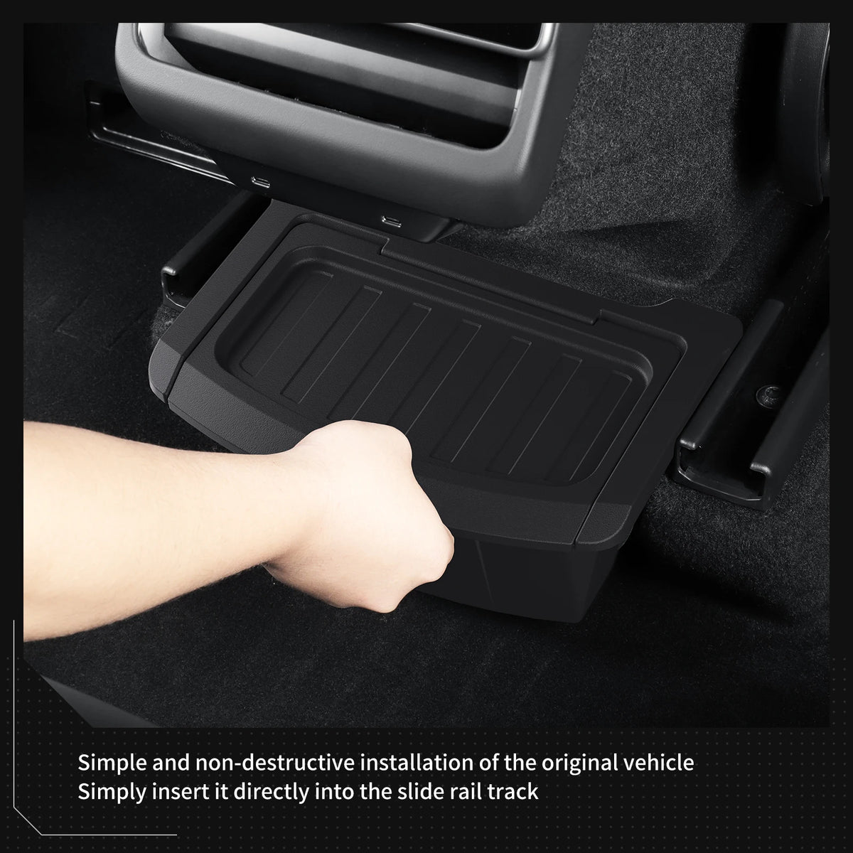 LUCKEASY (not fit Berlin Version) for Tesla Model Y Launch 2025 2026 Juniper Car Armrest Rear Storage Box Accessories Tidying