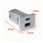 Dual USB Car Charger for Ford Focus 2 Mk2 2009-2011 QC3.0 + Type-C PD Fast Charging Socket No Wiring Damage