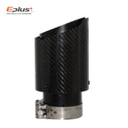 Universal Glossy Carbon Fiber Car Muffler Tip Exhaust System Pipe Mufflers Nozzle Straight stainless steel Black