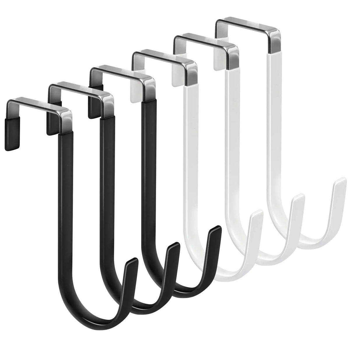 Door Hangers Hooks with Rubber Organizer Hooks for Living Room, Bathroom, Bedroom, Kitchen Hanging Clothes, Towels, Hats, Coats