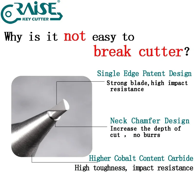 Key Cutter Milling Cutter with Resistant to breakage for Wenxing DEFU Manual Vertical Key Duplicating Machine Locksmith Tools