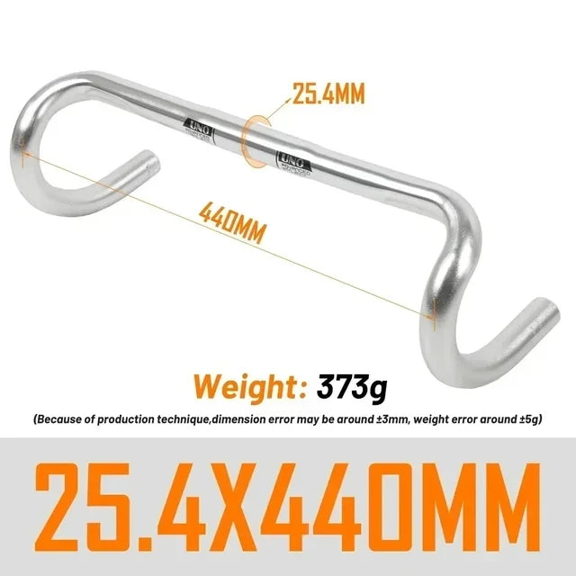UNO UltraLight Racing Road Bike Handlebar Bent Bar 25.4/31.8MM 360/380/400/420/440/460MM 6061 Aluminum Alloy Stem Handlebar