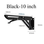 2pcs 8-20inch Stainless Steel Folding Angle Bracket Triangle Shelf Heavy Support Adjustable Wall Mounted Bench SilverWhite Black