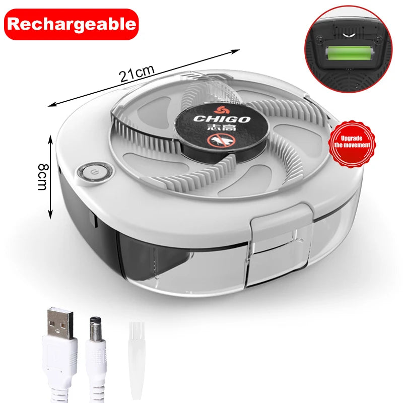 Flycatcher Rechargeable/USB Electric Fly Trap CHIGO Safety Insect Flytrap Indoor/Outdoor Pest Catching Tool For Kitchen Garden