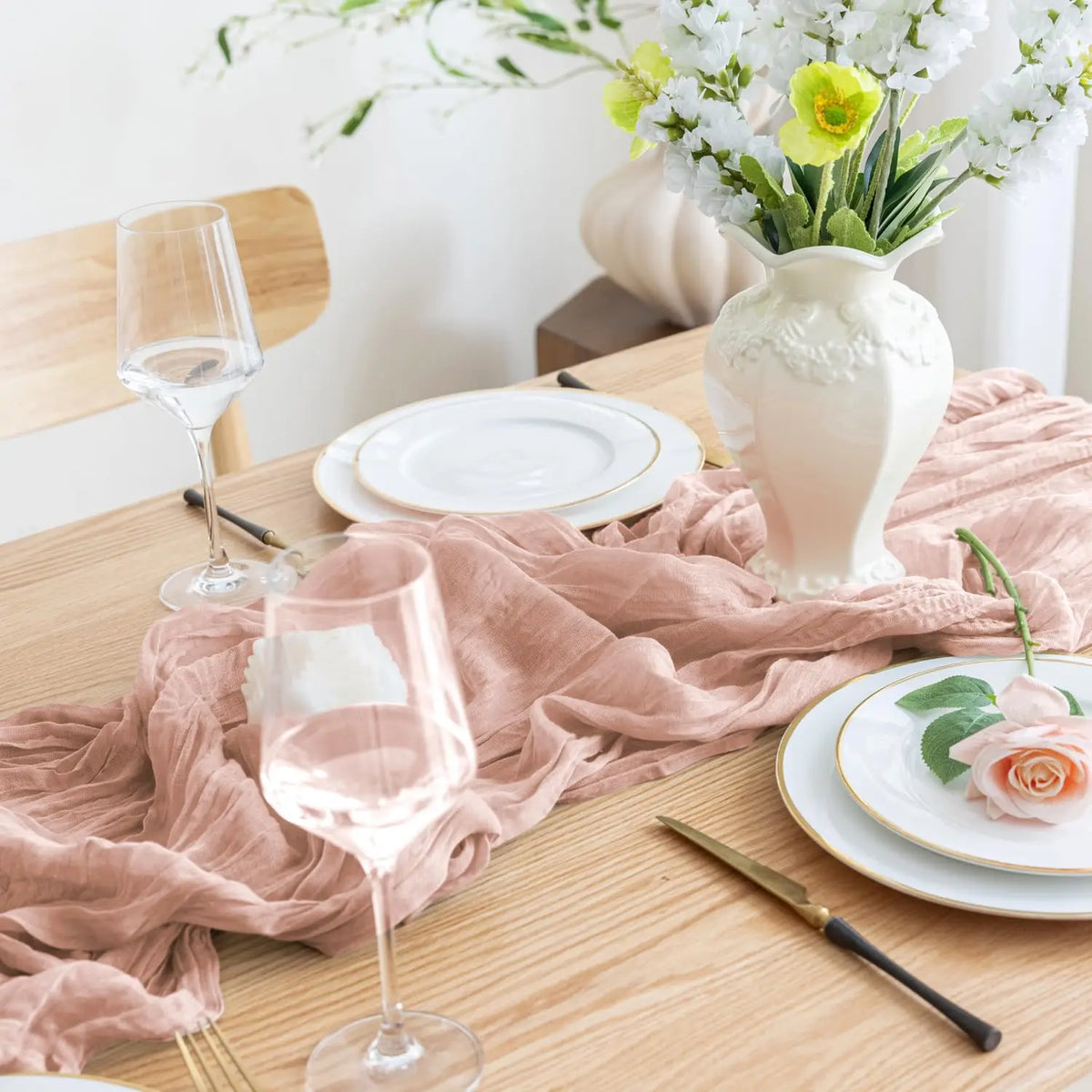 4 Pack Burgundy Cheesecloth Table Runner Gauze Semi-Sheer Backdrop Drape Fabric for Wedding Holiday Party Bridal Shower Decor