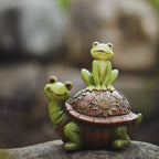 Cute Turtle And Frogs Sculpture Resin Home Garden Decoration Ornaments Animal Statue For Party Room Garden Decor Funny Gift