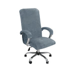 3pcs/set Velvet Plush Stretch Computer Office Chair Cover With Armrest Cover, Solid Color Spandex Armchair Slipcover, Removable