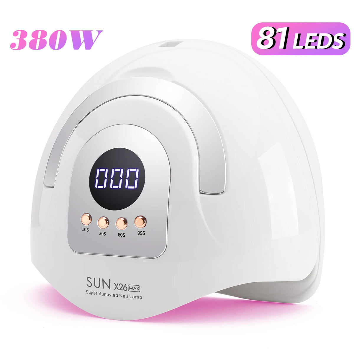 380W UV LED Nail Lamp Dryer 81 LEDs with LCD Screen for Gel Polish Curing
