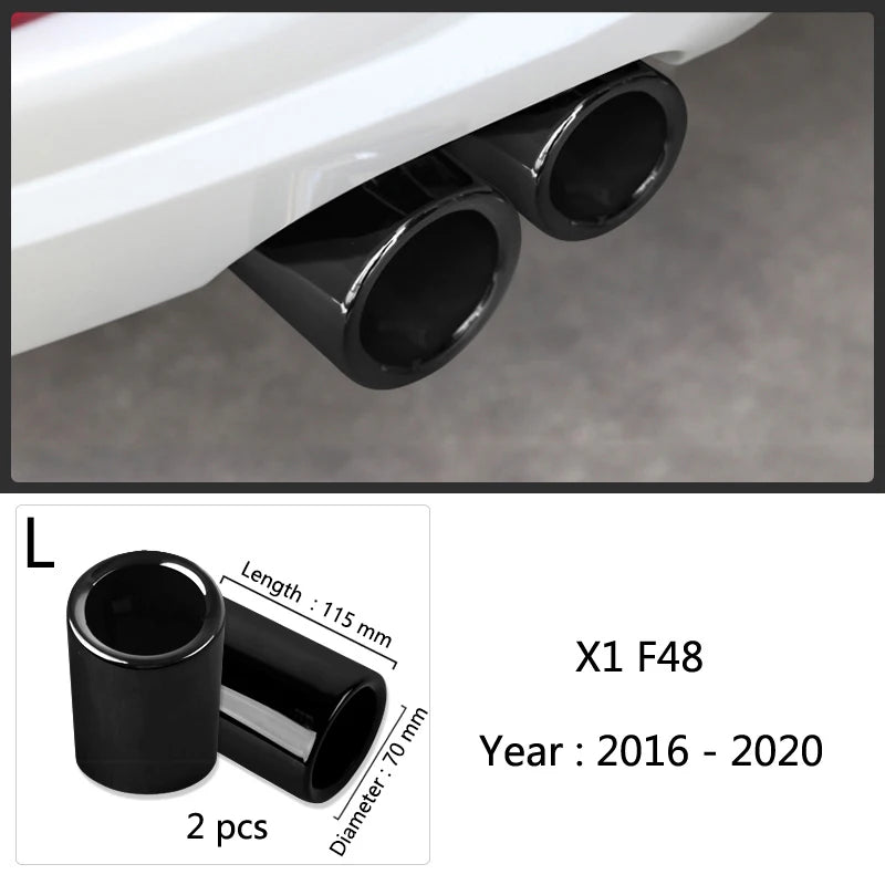 For BMW F10 F20 F30 F32 F34 F36 F48 Car Exhaust Muffler Tip Stainless Steel Pipe Chrome Trim Modified Car Rear Tail Throat Liner