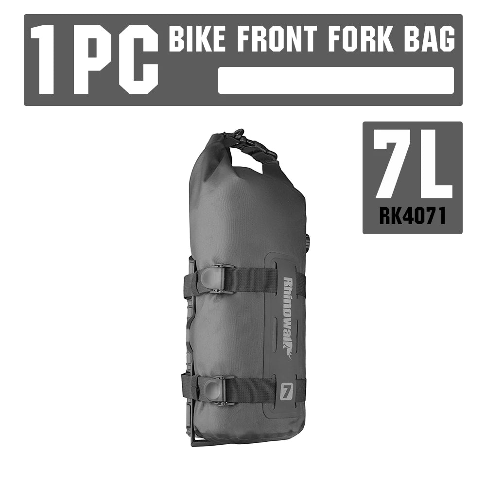 Rhinowalk Bike Front Fork Bag Waterproof 4L/7L Quick Release Cycling Fork Rack Bikepacking Luggage Bag With Mounting Base