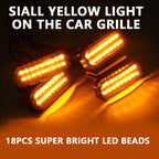For GMC Sierra Center Front Grille Small Amber Light Front Grille Lights Daytime Running Warning Light