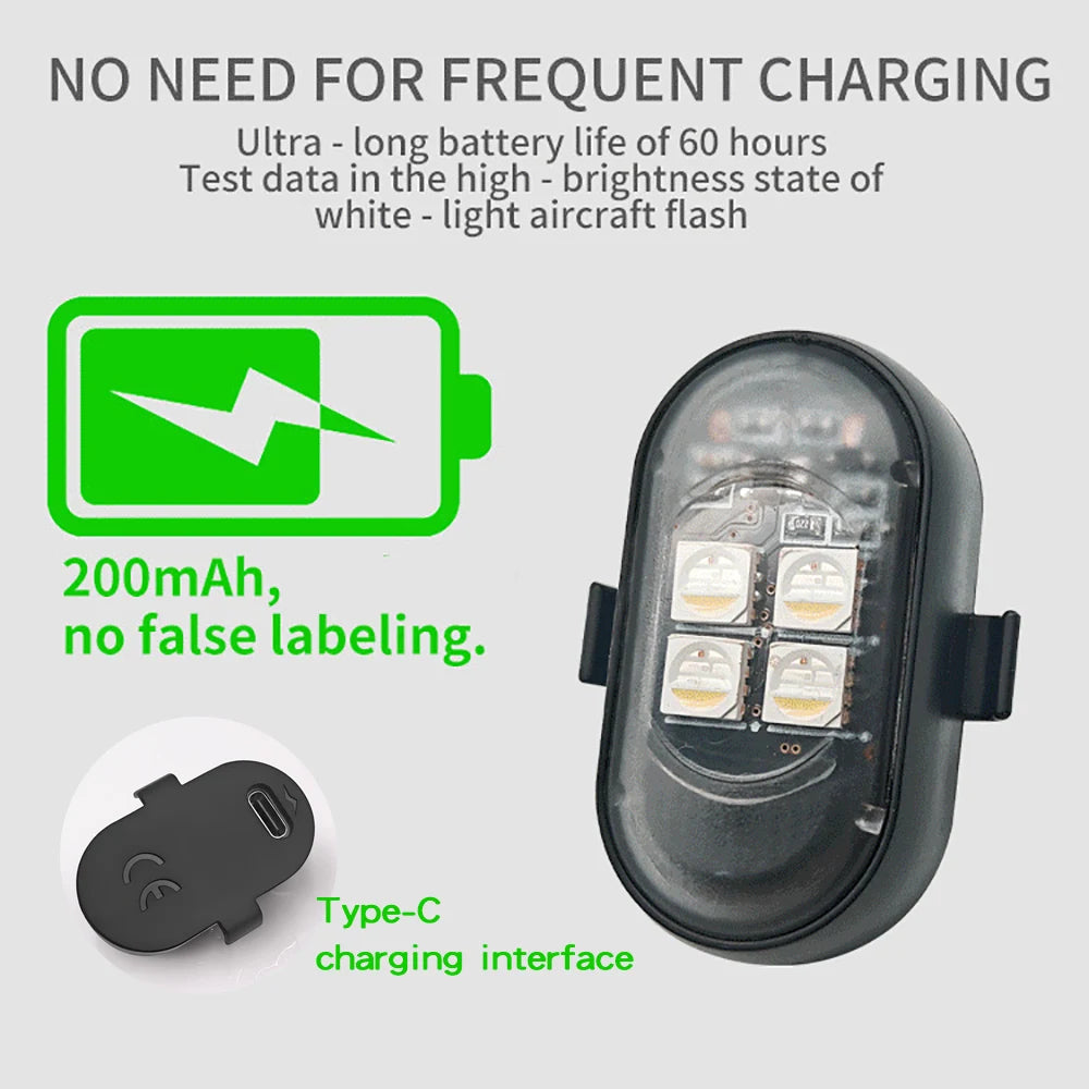 RGB Car Interior LED Light Kit with Wireless Remote, USB-C Rechargeable, Multi-Mode (2-10pc)
