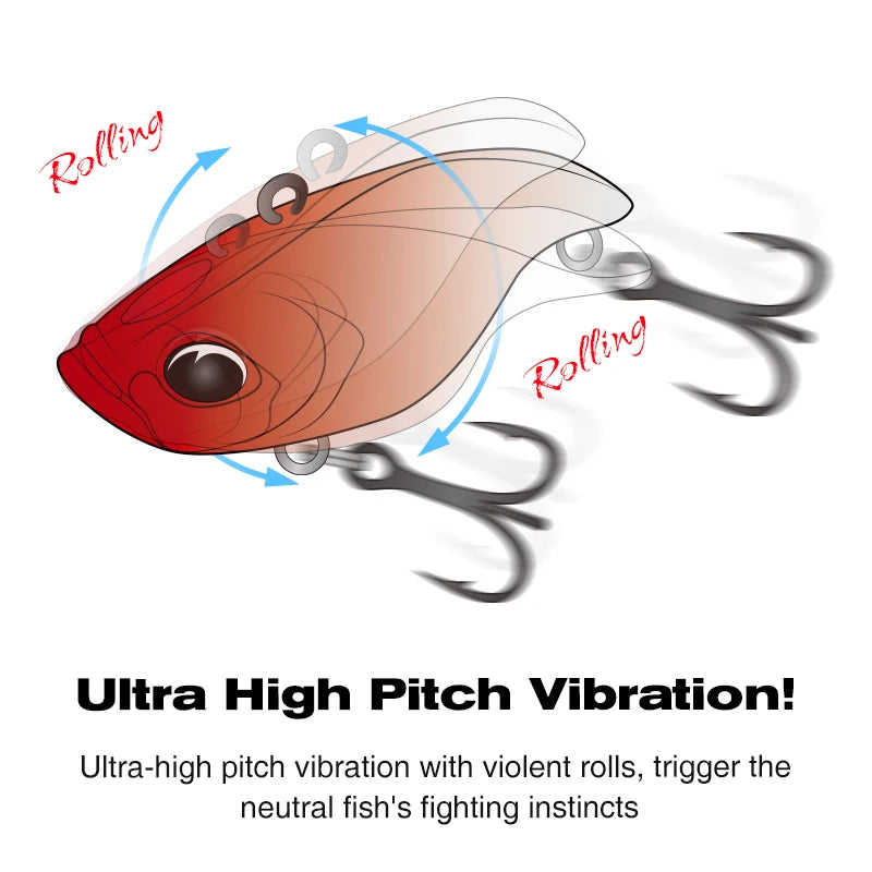 TSURINOYA 50S Vibration Fishing Lure Suit 5pcs 50mm 12.5g TEMPTER Winter Fishing VIB Hard Bait With Lure Box Lipless Tackle Kit