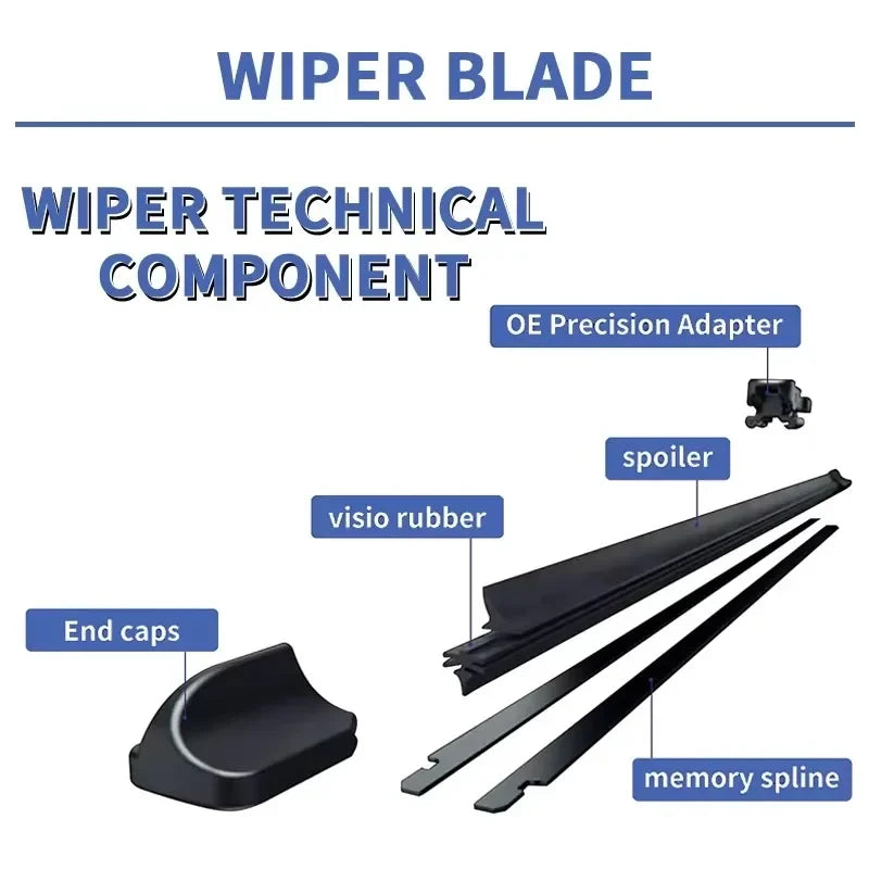 LHD RHD For Mazda 3 BP 2019 2020 2021 2022 2023 Front Rear Wiper Blades Windshield Windscreen 26"+17"+14" Car Durable Brushes
