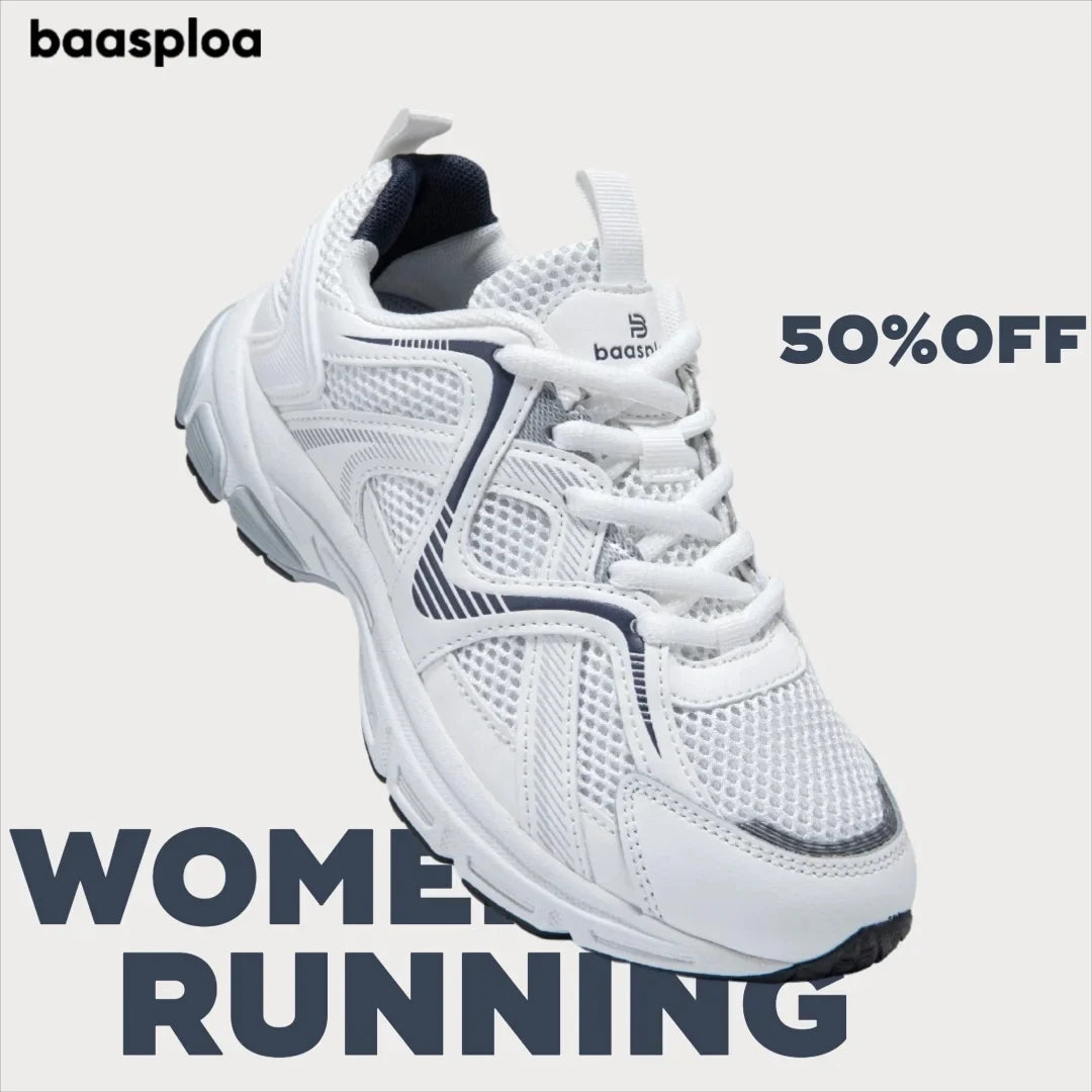 Baasploa Women Running Shoes Brand Mesh Breathable Comfort Outdoor Sport Sneakers Anti-slip Female Casual Jogging Shoes