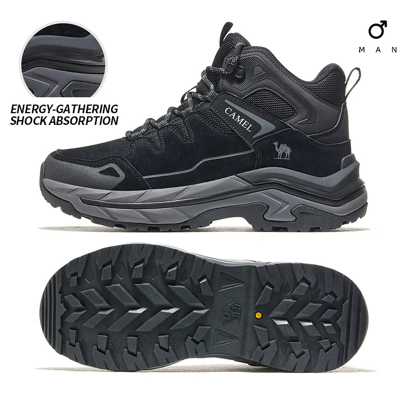 GOLDEN CAMEL Outdoor High-top Hiking Shoes Men Women Wear-resistant Non-slip Climbing Boots Thick-soled Sports Shoes 2025 Winter