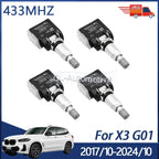 4PCS For BMW X3 G01 2017-2024 TPMS Sensor Tire Pressure Monitoring Sensor 6887140 6887147 433MHZ