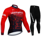 Men's Professional Long Sleeve Cycling Jersey & Padded Shorts Set, Quick Dry, Reflective, Breathable Bike Wear Clothing for Men