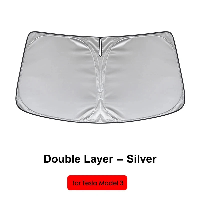 Tesla Model 3 Front Windshield Sunshade 6-Layer Upgraded Y S X Sunshade Automatic Block Summer Sunscreen Heat Shield Cover