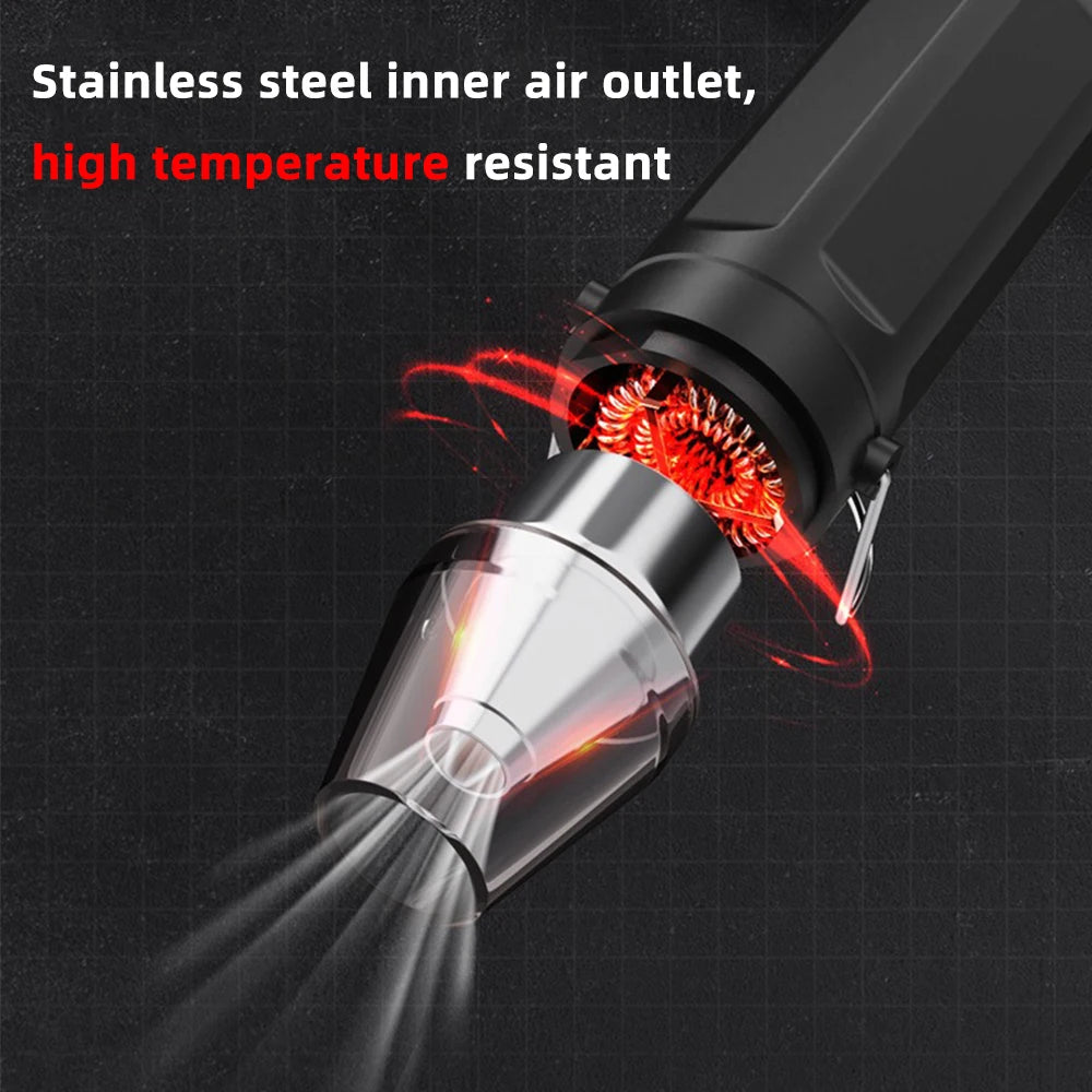 Mini Hot Air Gun 300°C 220V EU Plug Heat Tool with Stand for Crafts Shrink Wrap, Black/White