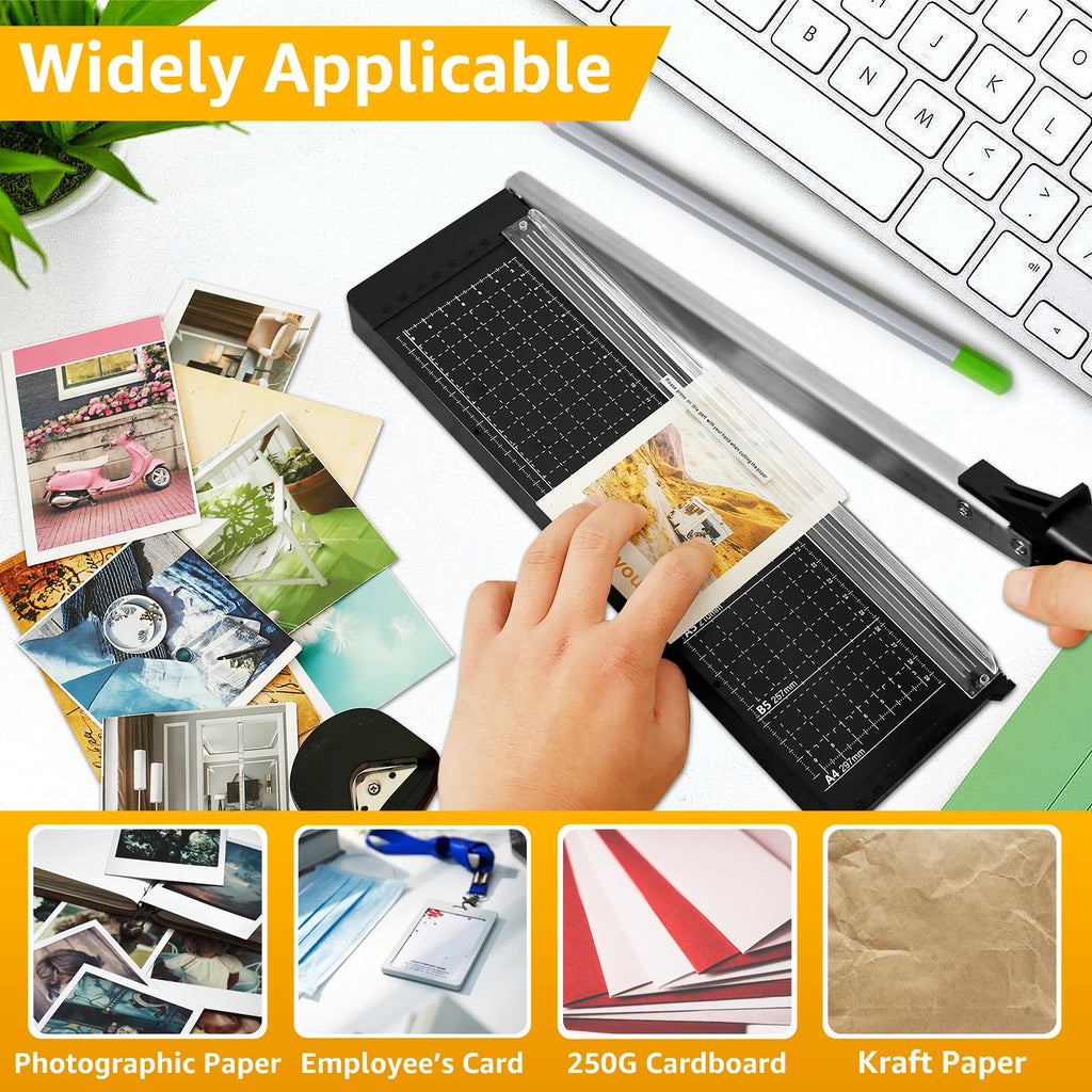 A4 Precision Paper Photo Trimmers Guillotine Cutter For Photo Labels Paper Cutting Tool with R4 Corner Rounder Cutting Board