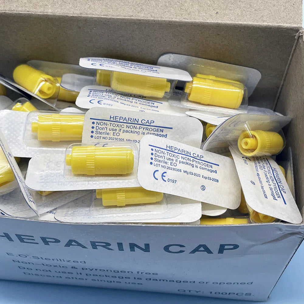 100PCS Heparin Cap for Animals IV Catheters Cannulas Heparin Caps For Dog Cat Pet Veterinary Supplies