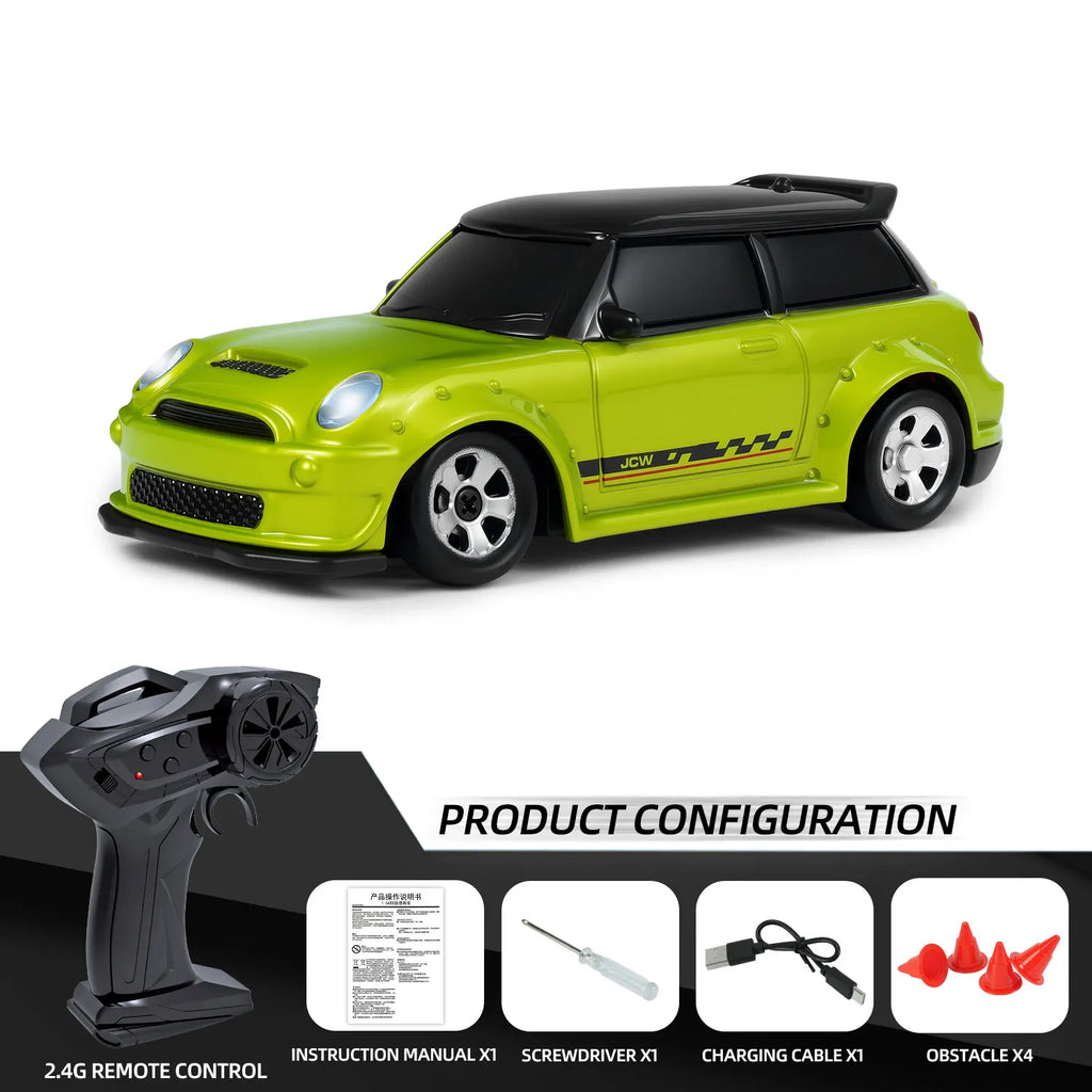 1/64 RC Car 2.4G 4WD High Speed Drift Mini Desktop Racing Car Four Wheel Drive Radio Controlled Mini GTR Racing Model Boy Toy