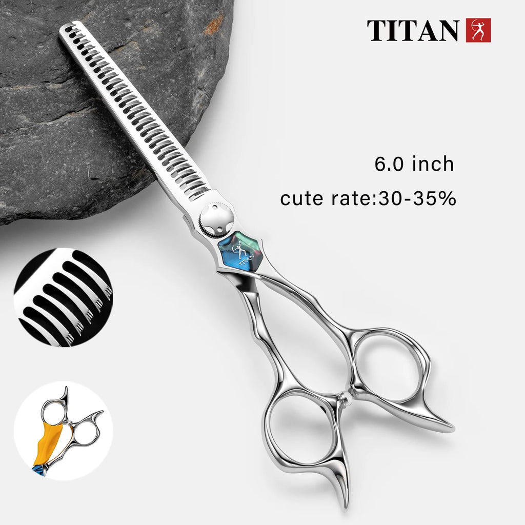 Titan CNC Skill 5.5,6.0inch Hairdress Professional Barber Tools Hair Salon Cutting Thinning Hair Scissors