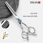 Titan CNC Skill 5.5,6.0inch Hairdress Professional Barber Tools Hair Salon Cutting Thinning Hair Scissors