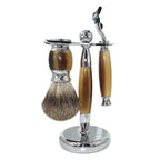 iRAZOR Men's Shaving Stand Holder for Brush and Safety Razor Pro Rack Tools for Barber Shop Grooming Accessories Luxury Gift