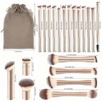 20pcs/set Pro Makeup Brushes Double Ended Foundation Concealers Blush Eye Shadows Brush for Liquid Cream Powder Blending