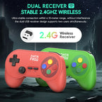 Data Frog PC07 Classic Style Wireless Game Controller, Dual Receiver, Retro Gamepad for PC DInput, Android TV, Arcade Gaming